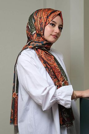 شال قهوه ای زنانه پنبه پلی استر AFVENTE - کد 113385912