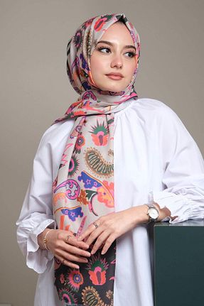 شال بژ زنانه پنبه پلی استر AFVENTE - کد 135093887