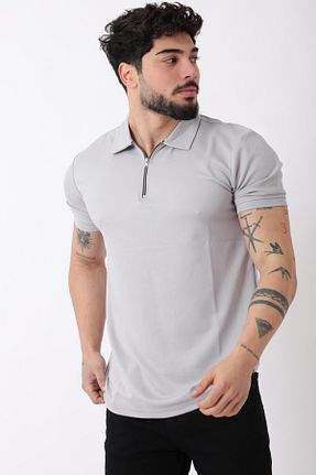 تیشرت طوسی مردانه اسلیم فیت Stilkombin - کد 902970026