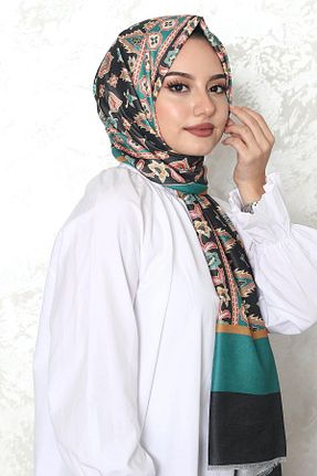 شال سبز زنانه پنبه پلی استر AFVENTE - کد 771539997