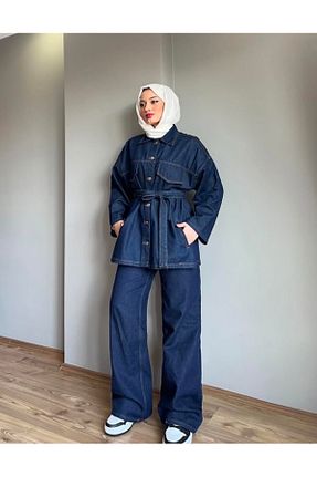 کت حجاب سرمه ای زنانه گشاد Özyürek Butik - کد 902960747