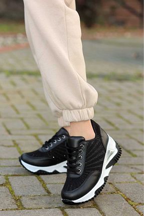 کفش بیرون مشکی زنانه چرم مصنوعی LEYDİ SHOES - کد 902974088