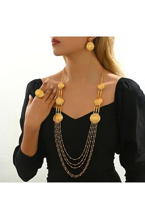 ست جواهر زرد زنانه 3 تایی Genel Markalar - کد 902998469