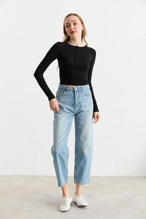 شلوار جین آبی زنانه پاچه لوله تفنگی Qutu Butik - کد 903008614