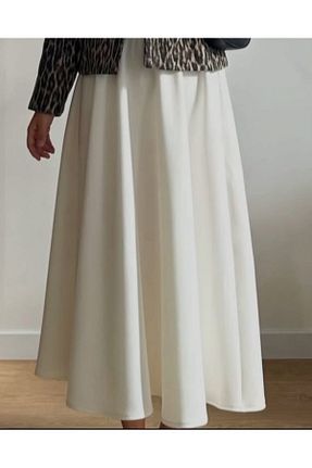 دامن حجاب سفید زنانه کلوش ABACA - کد 903023217