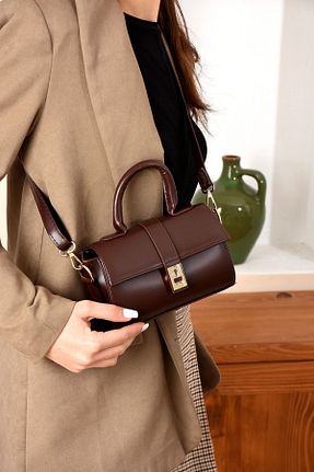 کیف دوشی قهوه ای زنانه چرم مصنوعی MİRO POLO - کد 903027790
