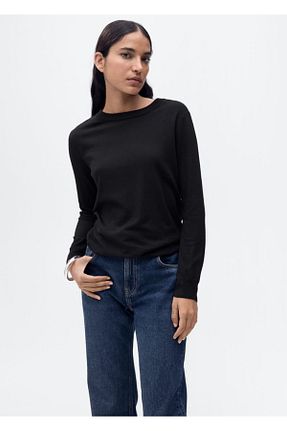 پلیور مشکی زنانه ساده MANGO - کد 896123623