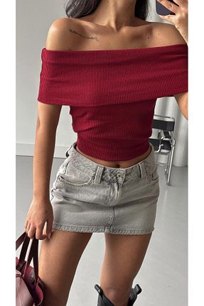 بلوز زرشکی زنانه ساده mydukkan.co - کد 903041819