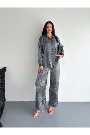 ست بالاتنه و پائین تنه طوسی زنانه بافت dignus - کد 903096600