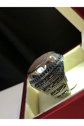 انگشتر نقره سفید مردانه کهربا vogutima jewelery&silver by timuçin mavili - کد 652220942