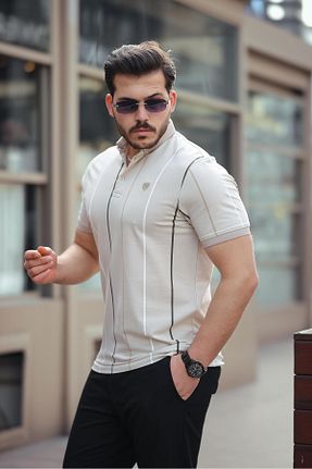 پولوشرت بژ مردانه پنبه پلی استر Miron - کد 903182468