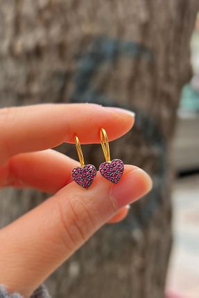 گوشواره نقره رنگی بچه گانه 925 عیار Erer Gümüş - کد 904404035