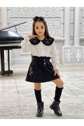 ست بالاتنه و پائین تنه سفید بچه گانه جین QLAZZA - کد 904405596