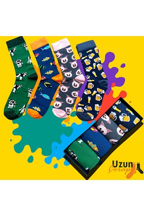 جوراب رنگی زنانه پنبه - الاستین UZN SOCKS - کد 904413118