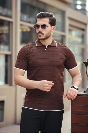 پولوشرت قهوه ای مردانه پنبه - الاستین Miron - کد 903226722