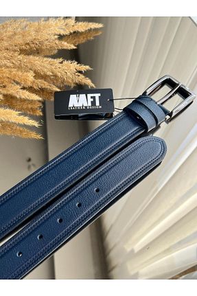 کمربند سرمه ای مردانه MFT Leather Design - کد 903229074