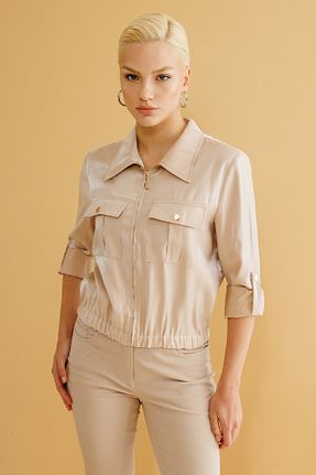 کاپشن طلائی زنانه Straight Ekol - کد 903224294