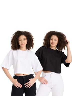 تیشرت رنگی زنانه کراپ KAPHONE - کد 903240713