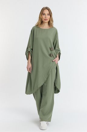 ست بالاتنه و پائین تنه خاکی زنانه بافتنی SUMEF - کد 903245241