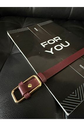کمربند زرشکی زنانه چرم مصنوعی Fiori - کد 903244943