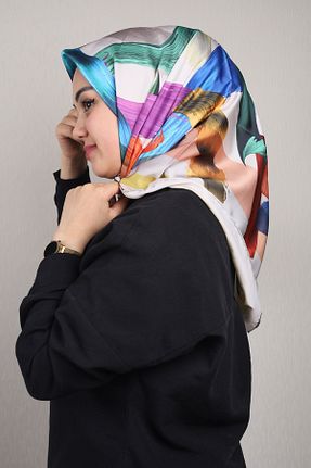 روسری رنگی پلی استر PİRAMİT - کد 779386746