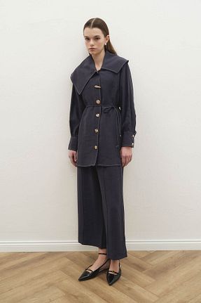 ست بالاتنه و پائین تنه سرمه ای زنانه بافتنی Hooopstore - کد 903265593