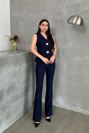 ست بالاتنه و پائین تنه سرمه ای زنانه بافتنی msm fashion - کد 903266190