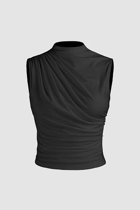بلوز مشکی زنانه بدون آستین World Fashion Trends - کد 903307605