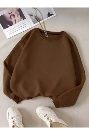 سوئیشرت قهوه ای زنانه ساده BLYDE LAYY - کد 903311328