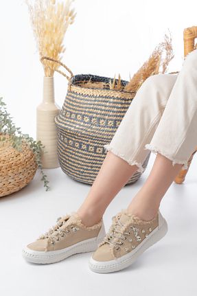 کفش پیاده روی بژ زنانه پارچه ای Egepass - کد 904460586