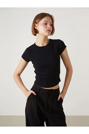 تیشرت مشکی زنانه سوپر اسلیم فیت LC Waikiki - کد 903367340