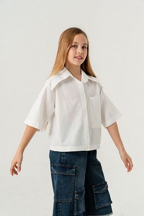 پیراهن سفید بچه گانه رگولار GİYİCEM TEKSTİL - کد 904468581