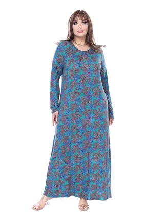 لباس سایز بزرگ آبی زنانه ویسکون MELSAY - کد 833595267