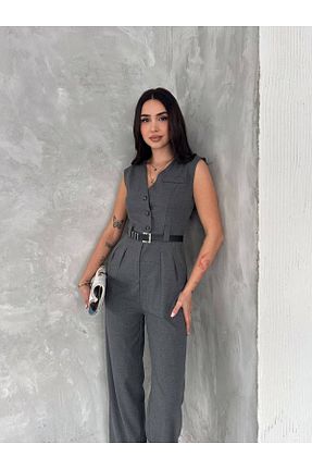 سرهمی طوسی زنانه بدون آستین buqre