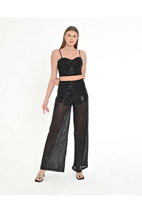 ست بالاتنه و پائین تنه مشکی زنانه تریکو MODA - کد 897471302