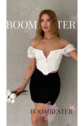 بلوز سفید زنانه هندسی BoomBester - کد 846123950