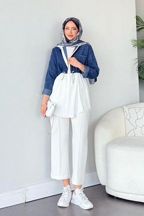 تونیک حجاب آبی زنانه بافتنی Şulemoda Giyim - کد 903471706