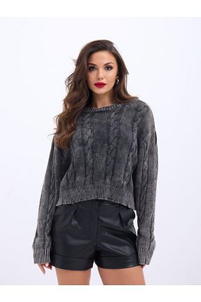 پلیور طوسی زنانه Saç Örgü Vogueway - کد 931018390