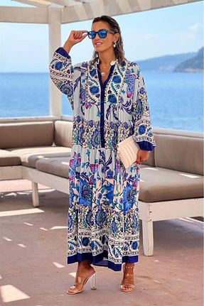 لباس آبی زنانه بافتنی Nevin Kaya Moda - کد 805552517
