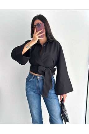 پیراهن مشکی زنانه کراپ AB LOOKS - کد 903538048