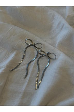گوشواره استیل (فولاد) طوسی زنانه استیل ضد زنگ YAKA ART - کد 903540979