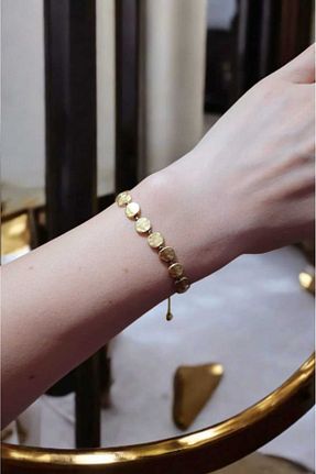 دستبند استیل (فولاد) خاکی زنانه روکش طلا Atölye Olcay Eser - کد 903567988