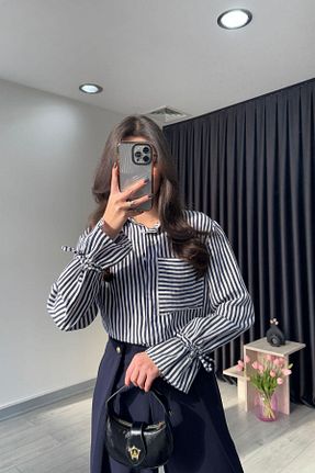 پیراهن سرمه ای زنانه رگولار ECEMİ - کد 903604766