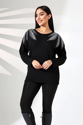 بلوز سایز بزرگ مشکی زنانه سایز بزرگ Bİ.GİYSEN - کد 873093579