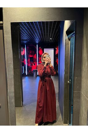 لباس حجاب زرشکی زنانه کلوش W WARGA - کد 903601431