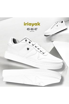 کفش اسنیکر سفید مردانه بند دار İriayak - کد 887574223