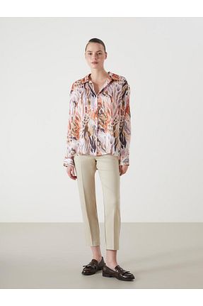 شلوار بژ زنانه الاستین LC Waikiki - کد 903602652