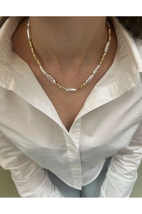 گردنبند استیل ( فولاد ) طلائی زنانه استیل (فولاد) Lita - کد 882486117