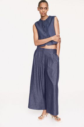 شلوار آبی زنانه فاق نرمال H&M - کد 903628257
