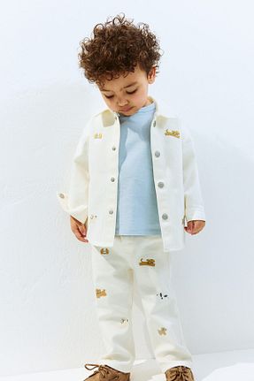 شلوار جین سفید بچه گانه پاچه تنگ H&M - کد 904710503
